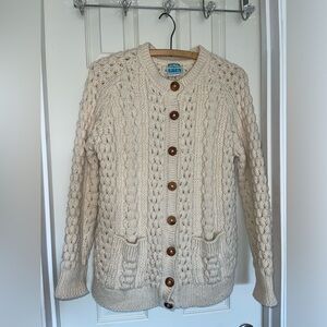Vintage John Molloy Irish Wool Cardigan Cable Sweater (36)